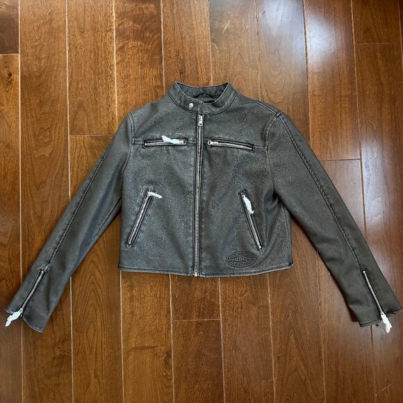BDG - Washed Leather Biker Jacket - Picture 3 of 4